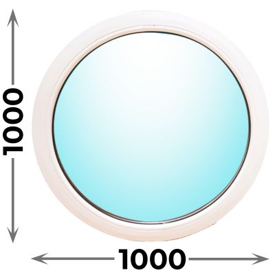 Круглое пластиковое окно MELKE 1000x1000 глухое