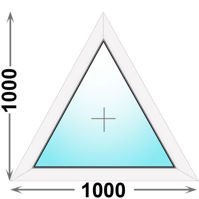 Треугольное пластиковое окно MELKE 1000x1000 глухое