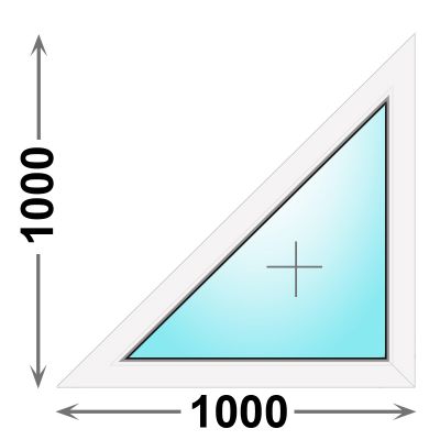 Треугольное пластиковое окно MELKE 1000x1000 глухое левое