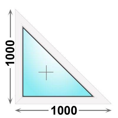 Треугольное пластиковое окно Veka WHS 1000x1000 глухое правое