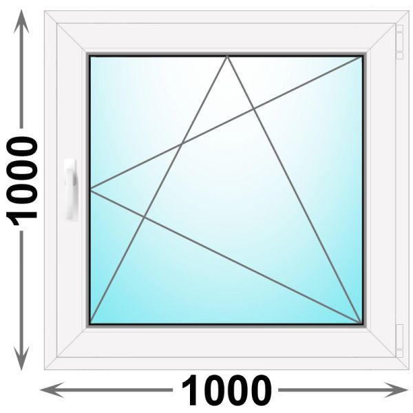 Пластиковое окно одностворчатое 1000x1000 (Novotex)