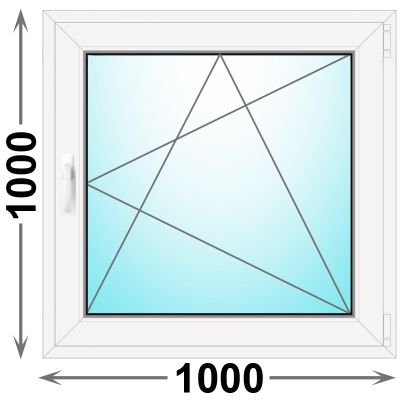 Готовое пластиковое окно одностворчатое 1000x1000 (REHAU)
