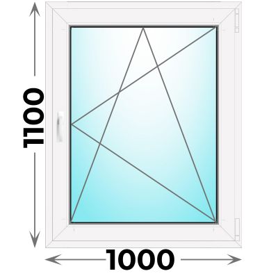 Пластиковое окно MELKE 1000x1100 одностворчатое
