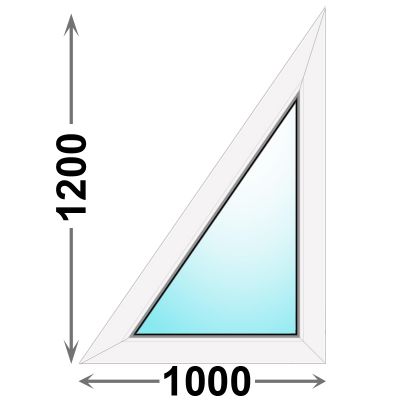 Треугольное пластиковое окно Veka WHS 1000x1200 глухое левое