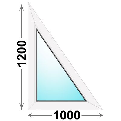 Треугольное пластиковое окно MELKE 1000x1200 глухое правое