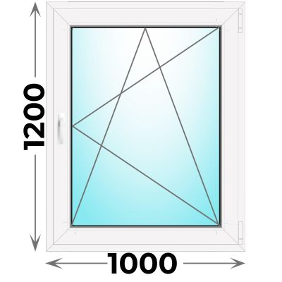 Пластиковое окно MELKE 1000x1200 одностворчатое