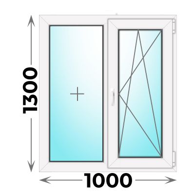 Пластиковое окно MELKE 1000x1300 двухстворчатое
