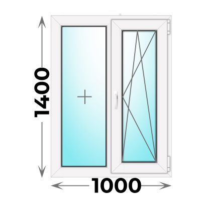 Пластиковое окно MELKE 1000x1400 двухстворчатое