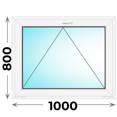 Пластиковое окно фрамуга 1000x800 (Novotex)