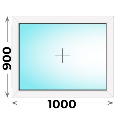 Пластиковое окно MELKE 1000x900 глухое
