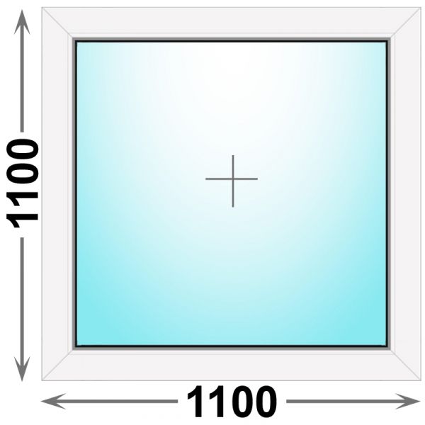 Пластиковое окно MELKE 1100x1100 глухое