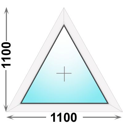 Треугольное пластиковое окно MELKE 1100x1100 глухое