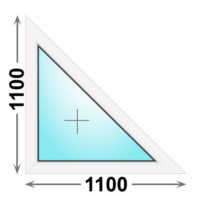 Треугольное пластиковое окно MELKE 1100x1100 глухое правое