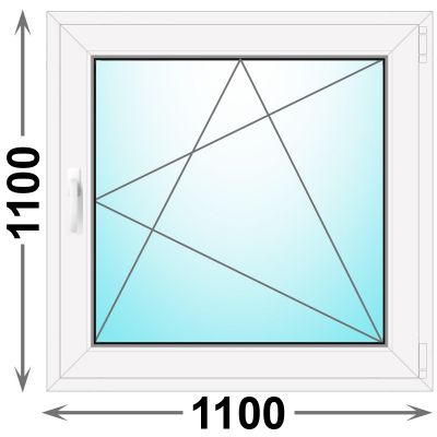 Пластиковое окно MELKE 1100x1100 одностворчатое(с однокамерным стеклопакетом)