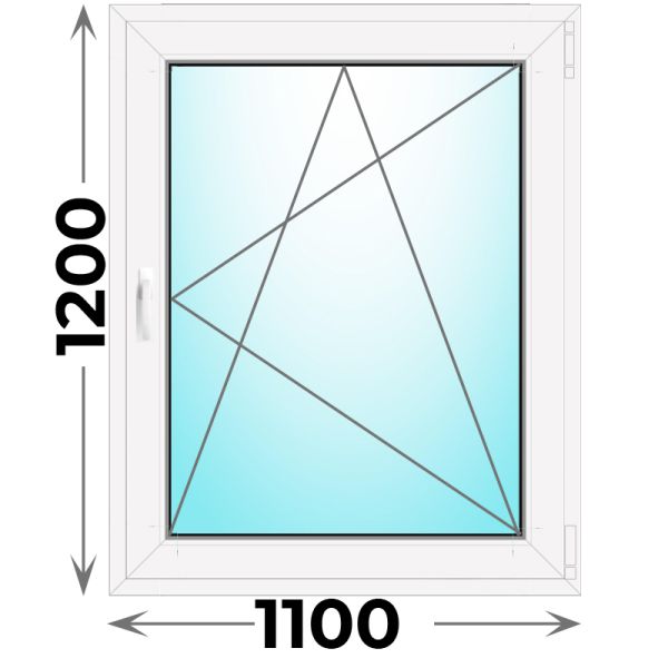 Пластиковое окно одностворчатое 1100x1200 (Novotex)