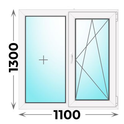 Пластиковое окно MELKE 1100x1300 двухстворчатое