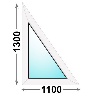Треугольное пластиковое окно MELKE 1100x1300 глухое правое