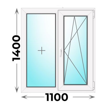 Пластиковое окно MELKE 1100x1400 двухстворчатое