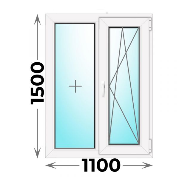 Пластиковое окно Veka WHS 1100x1500 двухстворчатое