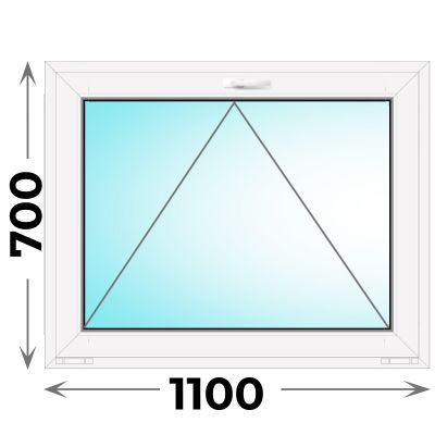 Пластиковое окно MELKE 1100x700 одностворчатое (фрамуга)