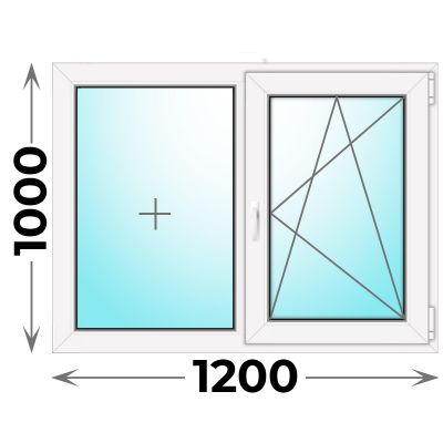 Окно 1200x1000 двухстворчатое (Novotex)
