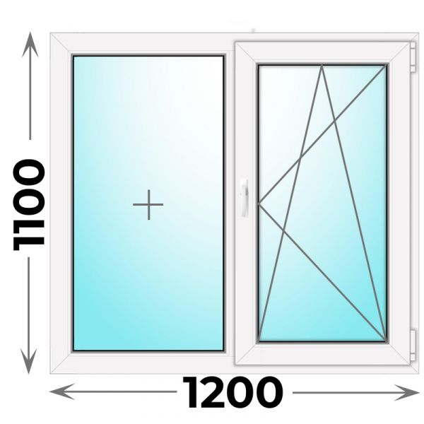 Пластиковое окно Veka WHS 1200x1100 двухстворчатое