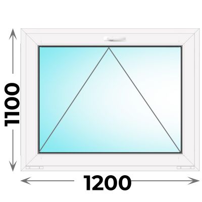 Пластиковое окно MELKE 1200x1100 одностворчатое (фрамуга)