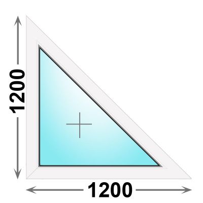 Треугольное пластиковое окно Veka WHS 1200x1200 глухое правое