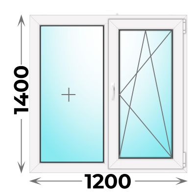 Пластиковое окно MELKE 1200x1400 двухстворчатое
