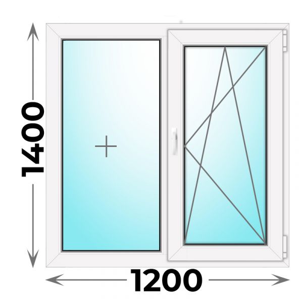 Пластиковое окно Veka WHS 1200x1400 двухстворчатое