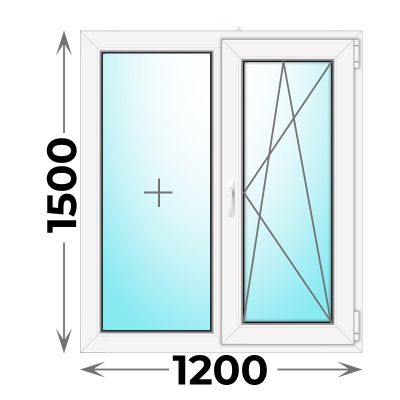 Пластиковое окно MELKE 1200x1500 двухстворчатое