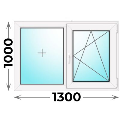 Пластиковое окно MELKE 1300x1000 двухстворчатое