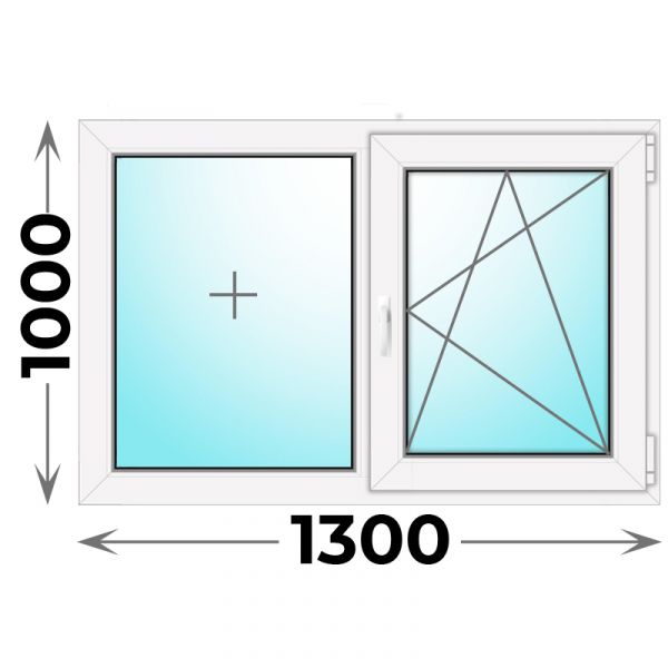 Пластиковое окно Veka WHS 1300x1000 двухстворчатое