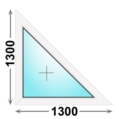 Треугольное пластиковое окно MELKE 1300x1300 глухое правое