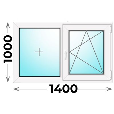 Пластиковое окно MELKE 1400x1000 двухстворчатое
