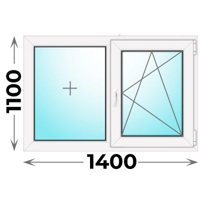 Пластиковое окно MELKE 1400x1100 двухстворчатое