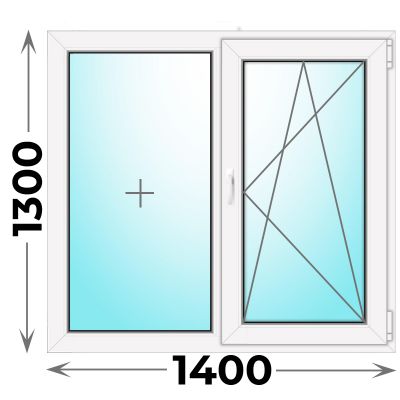 Пластиковое окно MELKE 1400x1300 двухстворчатое