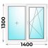 Окно 1400x1300 двухстворчатое (Novotex)