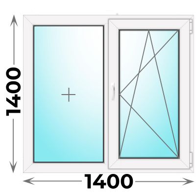 Пластиковое окно MELKE 1400x1400 двухстворчатое