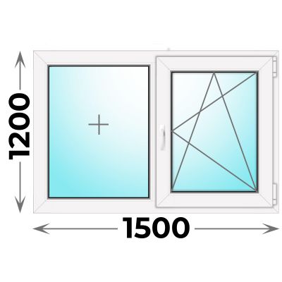 Пластиковое окно MELKE 1500x1200 двухстворчатое