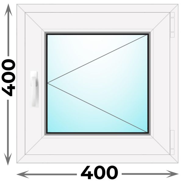 Пластиковое окно одностворчатое 400x400 (Novotex)