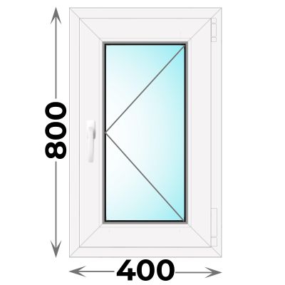 Пластиковое окно одностворчатое 400x800 (Novotex)