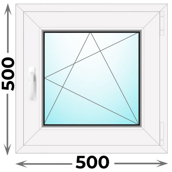 Пластиковое окно MELKE 500x500 одностворчатое