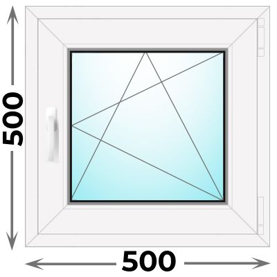 Окно 500x500 одностворчатое (Novotex)