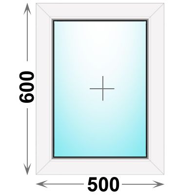 Пластиковое окно MELKE 500x600 глухое
