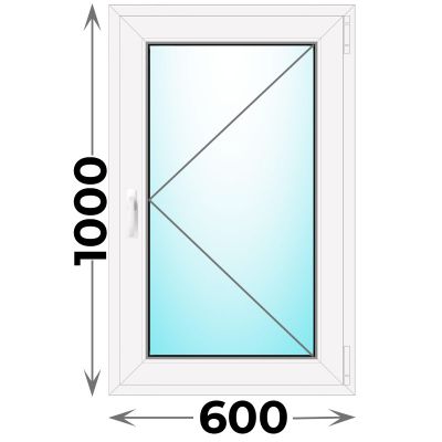 Пластиковое окно одностворчатое 600x1000 (KBE)