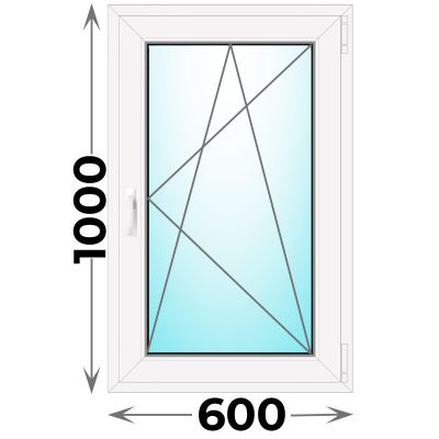 Готовое пластиковое окно одностворчатое 600x1000 (REHAU)
