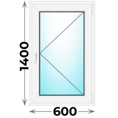 Пластиковое окно одностворчатое 600x1400 (KBE)