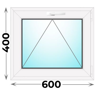 Пластиковое окно MELKE 600x400 одностворчатое (фрамуга)