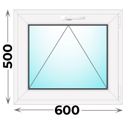 Пластиковое окно MELKE 600x500 одностворчатое (фрамуга)